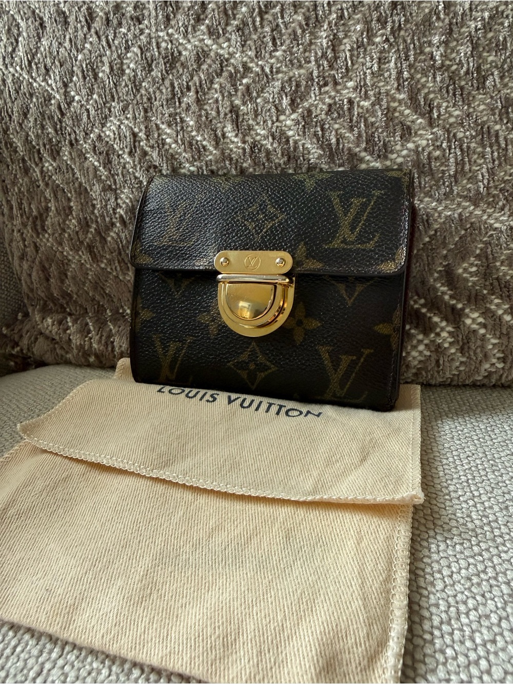 Louis Vuitton Monogram Small Wallet with Gold Hardware